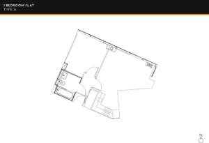 1 bedroom luxury apartments - Floor Plan 1