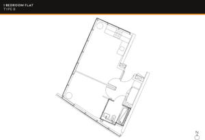 1 bedroom luxury apartments - Floor Plan 2