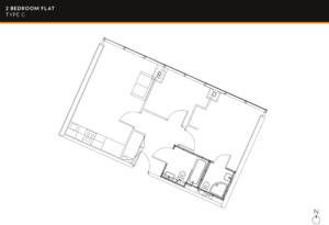 2 bedroom luxury apartments - Floor Plan 1